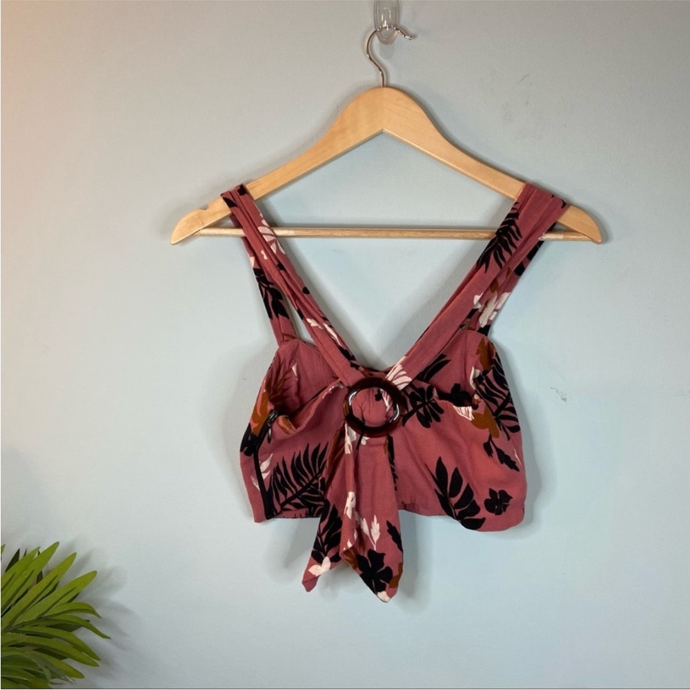 3/$30 Zara Pink Tropical Bralette Crop Top